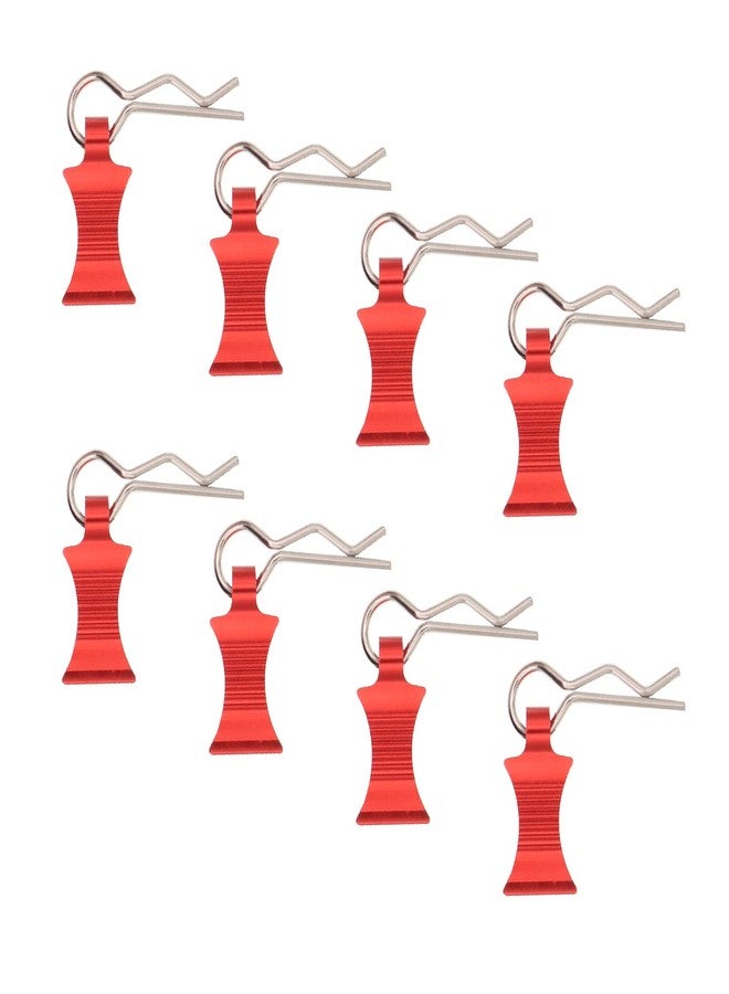 Treehobby 8PCS Car Body Clips Pins, Body Shell Clip Pin, Metal Body Clips Pins with Pull Tabs Compatible with 1/8 1/10 1/12 Traxxas Axial Redcat Arrma Losi Tamiya HPI HSP SCX10 TRX4 SCX10 RC Car(Red) - Image 2